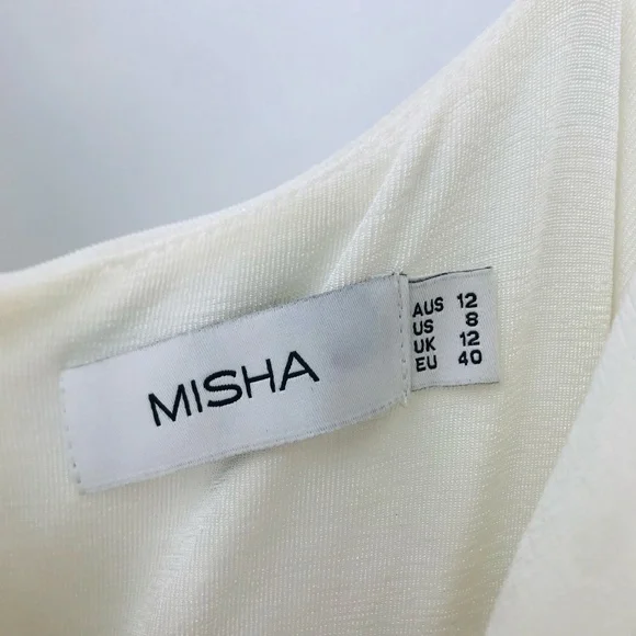 Misha Moyra Pantsuit Cowl Neck Jumpsuit Ivory Size 8 - Picture 7 of 13